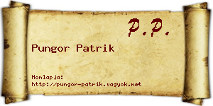 Pungor Patrik névjegykártya